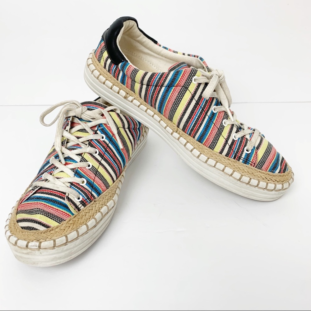 Sam Edelman Kavi Jute Sneakers Multi-color Stripes